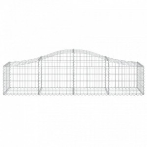 2 db íves horganyzott vas gabion kosár 200x50x40|60 cm