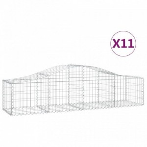 11 db íves horganyzott vas gabion kosár 200x50x40|60 cm