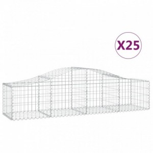 25 db íves horganyzott vas gabion kosár 200x50x40|60 cm