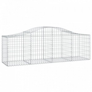 2 db íves horganyzott vas gabion kosár 200x50x60|80 cm