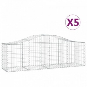 5 db íves horganyzott vas gabion kosár 200x50x60|80 cm