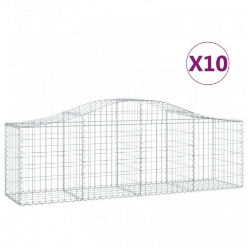 10 db íves horganyzott vas gabion kosár 200x50x60|80 cm