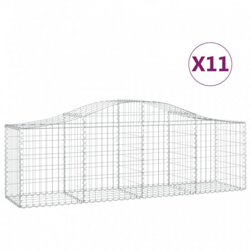 11 db íves horganyzott vas gabion kosár 200x50x60|80 cm