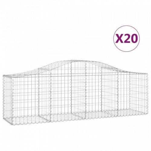 20 db íves horganyzott vas gabion kosár 200x50x60|80 cm