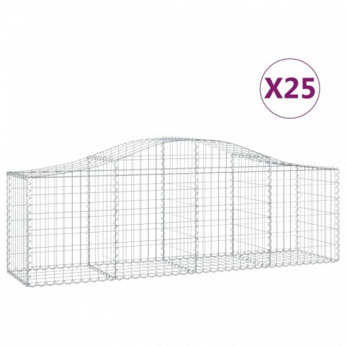 25 db íves horganyzott vas gabion kosár 200x50x60|80 cm