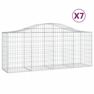 7 db íves horganyzott vas gabion kosár 200x50x80|100 cm