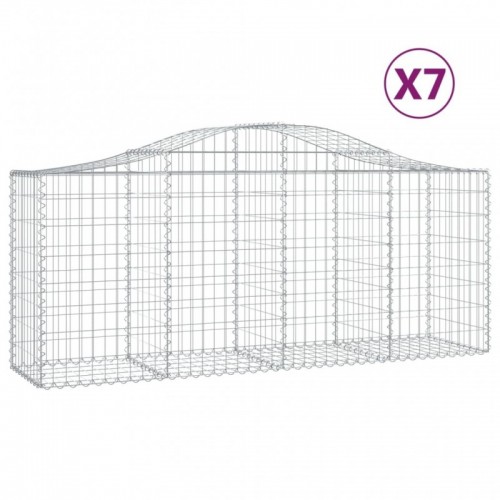 7 db íves horganyzott vas gabion kosár 200x50x80|100 cm