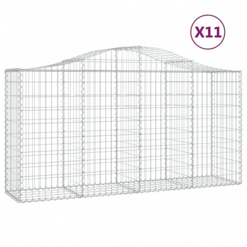 11 db íves horganyzott vas gabion kosár 200 x 50 x 100|120 cm