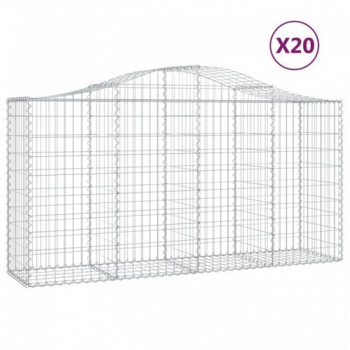 20 db íves horganyzott vas gabion kosár 200x50x100|120 cm