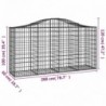 40 db íves horganyzott vas gabion kosár 200x50x100|120 cm