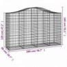 10 db íves horganyzott vas gabion kosár 200x50x120|140 cm