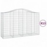 13 db íves horganyzott vas gabion kosár 200x50x120|140 cm