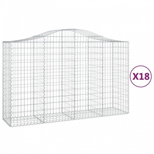 18 db íves horganyzott vas gabion kosár 200x50x120|140 cm