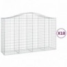 18 db íves horganyzott vas gabion kosár 200x50x120|140 cm