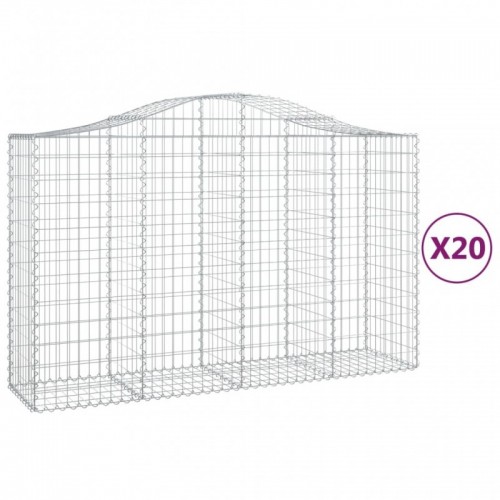 20 db íves horganyzott vas gabion kosár 200x50x120|140 cm