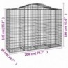 8 db íves horganyzott vas gabion kosár 200x50x140|160 cm