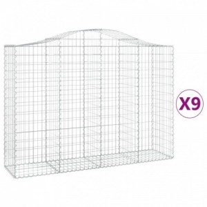 9 db íves horganyzott vas gabion kosár 200x50x140|160 cm