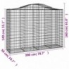 9 db íves horganyzott vas gabion kosár 200x50x140|160 cm