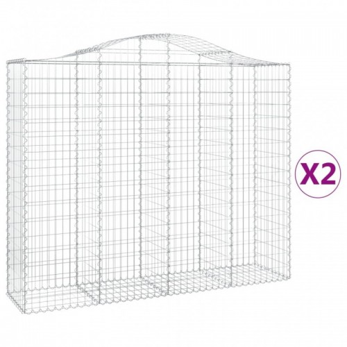 2 db íves horganyzott vas gabion kosár 200x50x160|180 cm