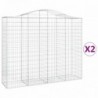 2 db íves horganyzott vas gabion kosár 200x50x160|180 cm