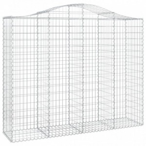 2 db íves horganyzott vas gabion kosár 200x50x160|180 cm