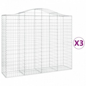 3 db íves horganyzott vas gabion kosár 200x50x160|180 cm