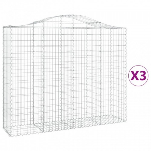 3 db íves horganyzott vas gabion kosár 200x50x160|180 cm