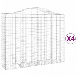 4 db íves horganyzott vas gabion kosár 200x50x160|180 cm