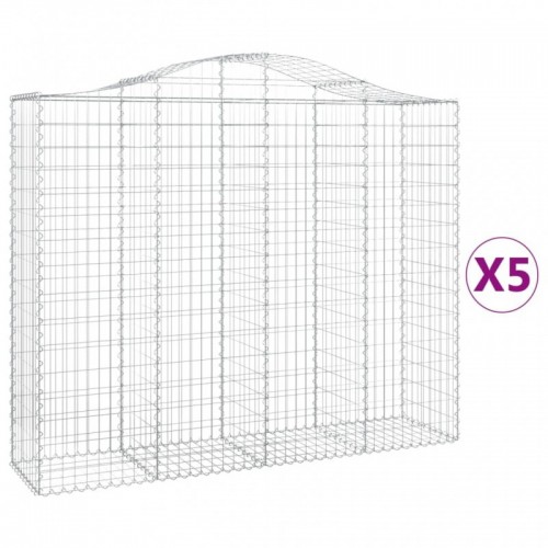 5 db íves horganyzott vas gabion kosár 200x50x160|180 cm