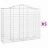 5 db íves horganyzott vas gabion kosár 200x50x160|180 cm