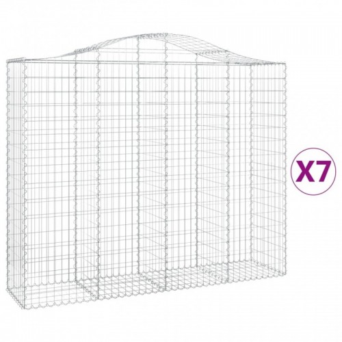 7 db íves horganyzott vas gabion kosár 200x50x160|180 cm