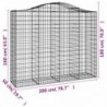 7 db íves horganyzott vas gabion kosár 200x50x160|180 cm