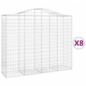 8 db íves horganyzott vas gabion kosár 200x50x160|180 cm