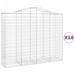 14 db íves horganyzott vas gabion kosár 200x50x160|180 cm