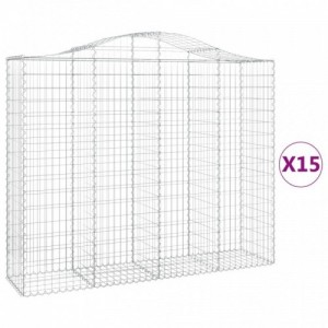 15 db íves horganyzott vas gabion kosár 200x50x160|180 cm