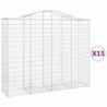 15 db íves horganyzott vas gabion kosár 200x50x160|180 cm