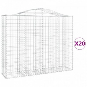 20 db íves horganyzott vas gabion kosár 200x50x160|180 cm