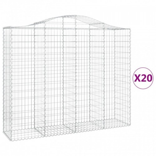 20 db íves horganyzott vas gabion kosár 200x50x160|180 cm