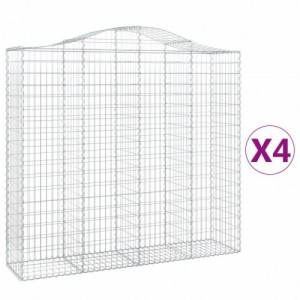 4 db íves horganyzott vas gabion kosár 200x50x180|200 cm