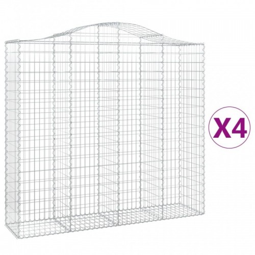 4 db íves horganyzott vas gabion kosár 200x50x180|200 cm