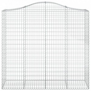 4 db íves horganyzott vas gabion kosár 200x50x180|200 cm