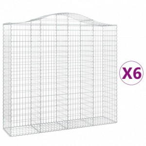 6 db íves horganyzott vas gabion kosár 200x50x180|200 cm