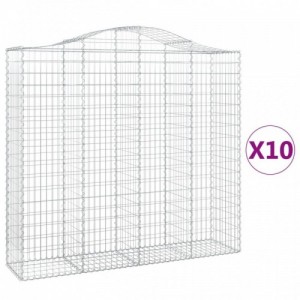 10 db íves horganyzott vas gabion kosár 200x50x180|200 cm