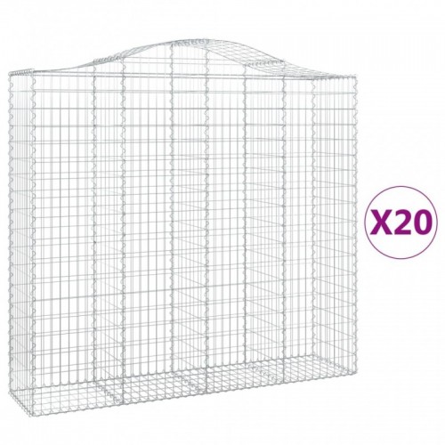 20 db íves horganyzott vas gabion kosár 200x50x180|200 cm