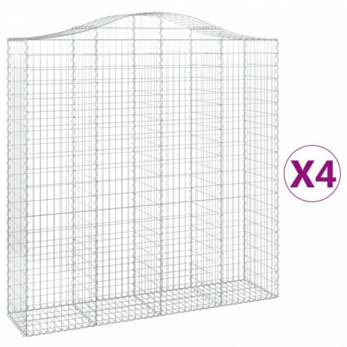 4 db íves horganyzott vas gabion kosár 200x50x200|220 cm