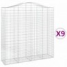 9 db íves horganyzott vas gabion kosár 200x50x200|220 cm