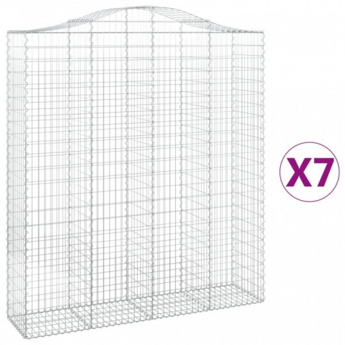 7 db íves horganyzott vas gabion kosár 200x50x220|240 cm