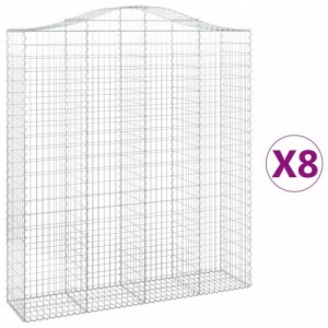 8 db íves horganyzott vas gabion kosár 200x50x220|240 cm