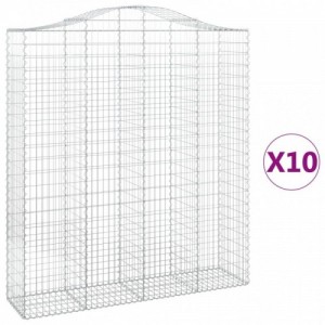 10 db íves horganyzott vas gabion kosár 200x50x220|240 cm