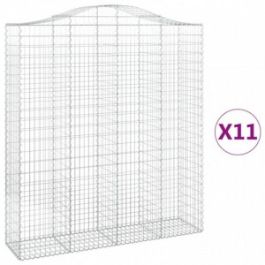 11 db íves horganyzott vas gabion kosár 200x50x220|240 cm